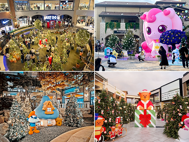 신세계사이먼이 운영하는 각 프리미엄 아울렛에서 지난해 크리스마스 시즌에 진행된 겨울 이벤트 모습.