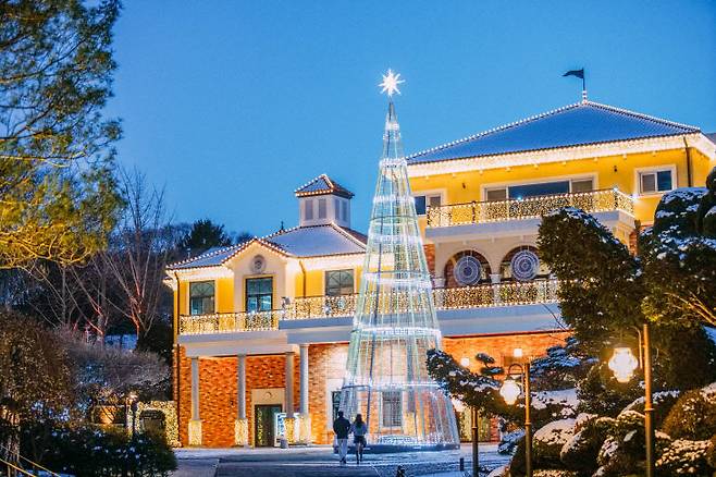 전동면 명소 베어트리파크의 크리스마스 판타지 진경. 사진=베어트리파크 제공.