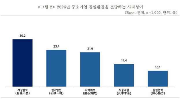 ▲ 중소기업계가 뽑은 2026년 경영전망 사자성어 ‘자강불식’ 중소기업중앙회 제공