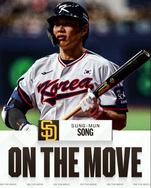 송성문이 샌디에이고와 계약에 합의했다는 소식을 MLB SNS가 전했다.