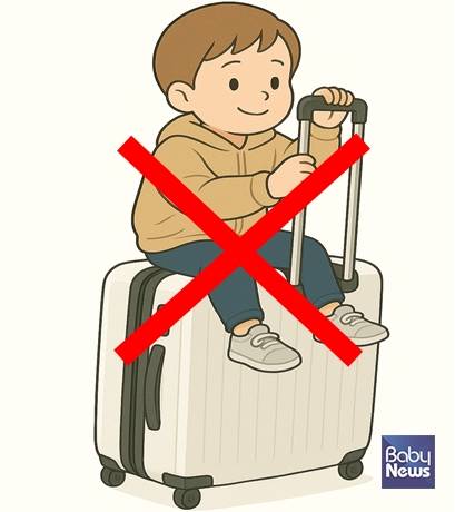 여행용 캐리어의 잘못된 사용.&nbsp;ⓒ한국소비자원