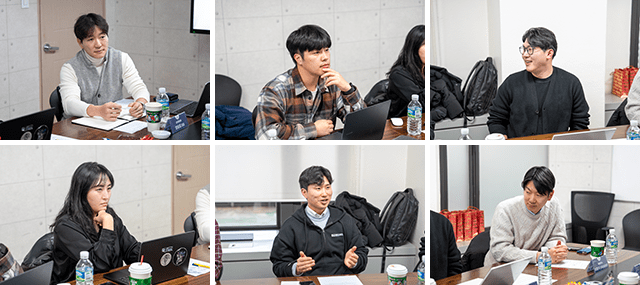 'HR을부탁해' 2기 멤버. 맨 왼쪽부터 시계방향으로 양승모 대표, 신민주 담당, 이승규 코치, 이홍석 팀장, 박성현 리드, 송지현 헤드.