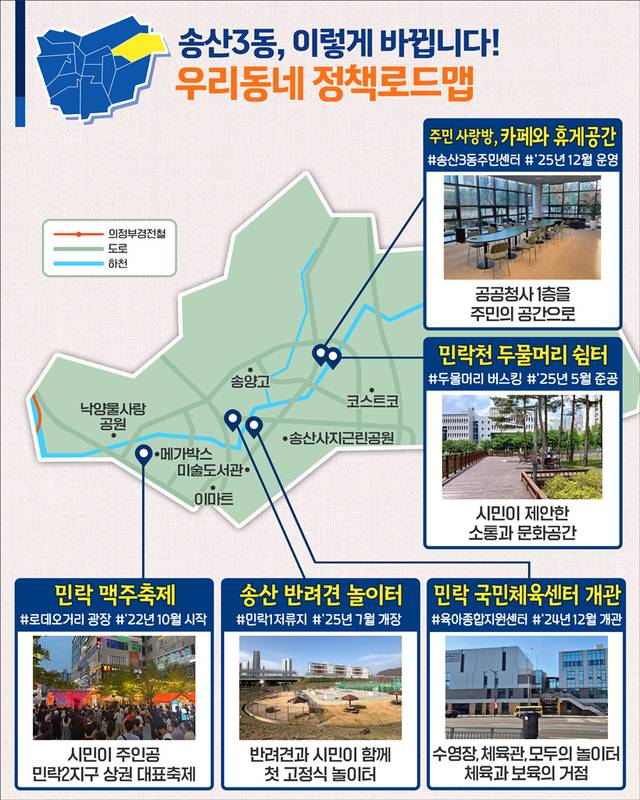 의정부시의 송산3동 ‘우리동네 정책로드맵’. 의정부시 제공