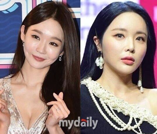 그룹 다비치 멤버 강민경(왼쪽), 가수 홍진영 / 마이데일리