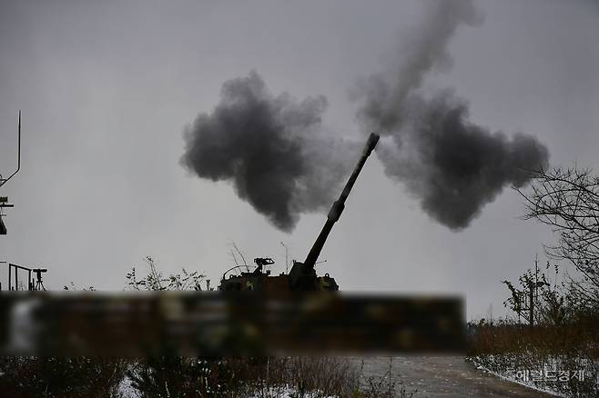 K9 자주포 실사격 모습. [헤럴드DB]