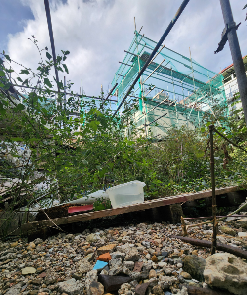 11일 오후 대구 북구 대현동 이슬람사원 공사 현장에 잡초가 무성하게 자라 있다. 2024. 10. 11. 민경석 기자