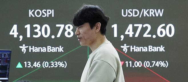 서울 중구 하나은행 딜링룸 전광판에 환율이 표시되고 있다.  2025.12.24 뉴스1