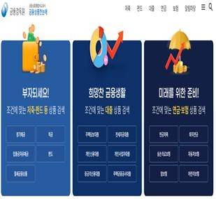 금융상품한눈에 화면. [금융감독원 제공]