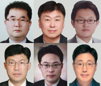 내년 1월 1일 자로 단행된 전북은행 인사에서 부행장으로 승진하는 노익호 JB우리캐피탈 투자금융 본부장, 박재현 IT개발부장, 양광영 외국인영업본부장(첫째 줄 왼쪽부터) 조인성 전주시청지점장, 최종구 군산지점장, 하범서 JB금융지주 인재개발본부장(둘째 줄 왼쪽부터). /전북은행 제공