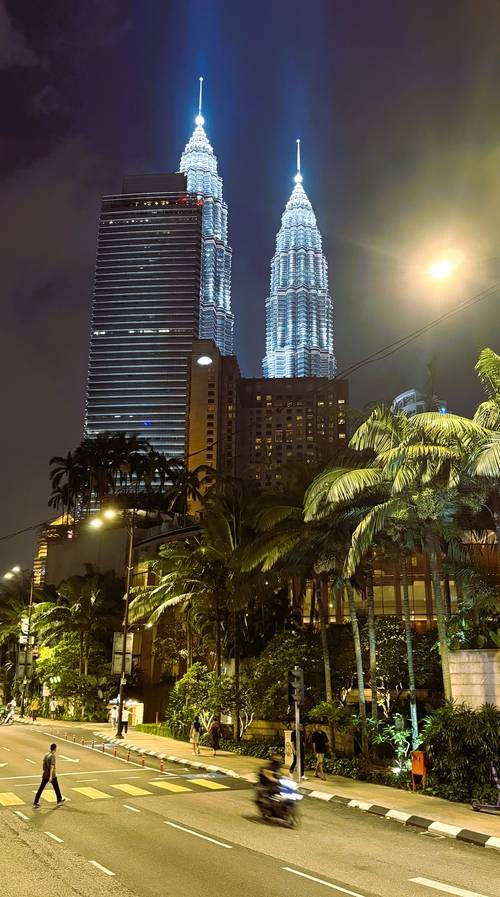페트로나스 트윈 타워의 야경 모습