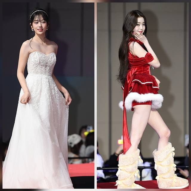 2025 SBS 가요대전 레드카펫 행사가 25일 인천 영종도 인스파이어 아레나에서 열렸다. 이날 행사에는 아이브 장원영과 안유진이 나란히 포토타임에 나서며 시선을 모았다. 사진=천정환 기자