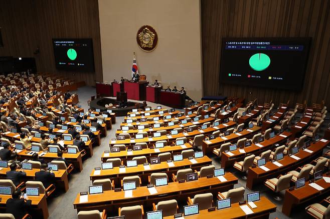 지난 8월24일 국회 본회의에서 노동조합 및 노동관계조정법 일부개정법률안(대안)이 통과됐다. ⓒ시사저널 박은숙