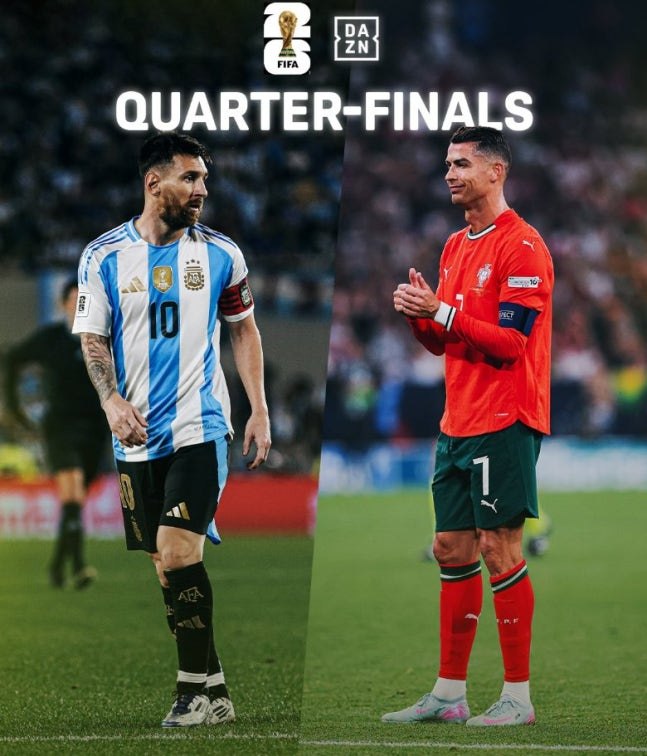 메시와 호날두가 2026 북중미월드컵 8강에서 맞대결할지 주목된다. DAZN SNS