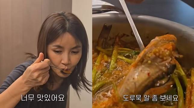 신애라가 제철 생선으로 건강과 밥맛을 두루 챙겼다. 사진=유튜브 신애라이프 캡처