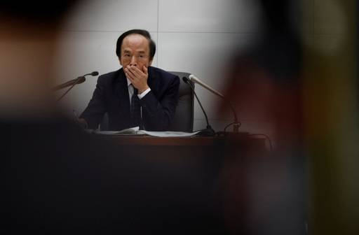 일본 중앙은행인 일본은행이 금융정책결정회의에서 기준금리를 0.75%로 인상한 지난 19일 우에다 가즈오 일본은행 총재가 기자회견을 하고 있다. 도쿄=로이터연합뉴스