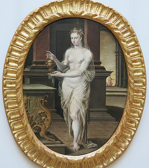 이탈리아 매너리스트 화가 니콜로 델라바테가 그린 판도라. 아름다운 여인이지만, 사달을 일으킬 것 같은 눈빛이 인상적이다. 사진 출처 위키피디아