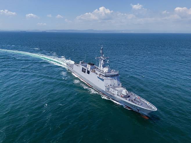 Sea trials of the Diego Silang, the second vessel of the 3,200-ton Miguel Malvar-class frigates delivered to the Philippine Navy by HD Hyundai Heavy Industries in October this year [HD HYUNDAI HEAVY INDUSTRIES]