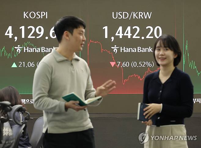 서울 중구 하나은행 딜링룸 [연합뉴스 자료사진. 재판매 및 DB 금지]