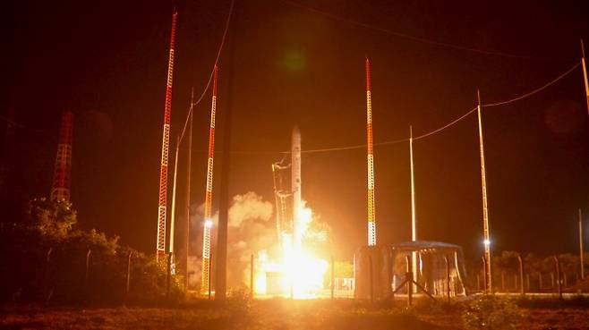 브라질 알칸타라 우주센터에서 이륙한 ‘한빛-나노’ 발사체. 이노스페이스 제공