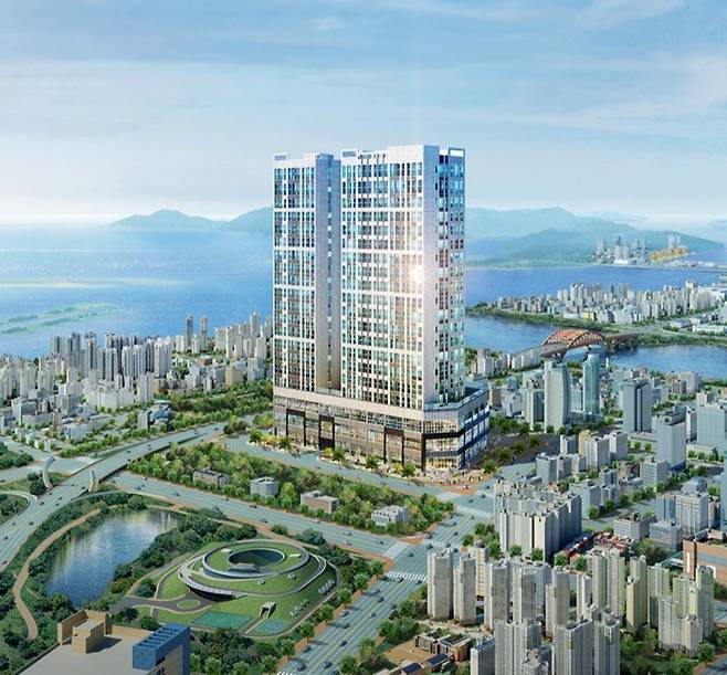 분양가를 1억원 전격 인하한 부산 강서구 '명지 오션퍼스트' 주거용 오피스텔 조감도. 명지 오션퍼스트 제공