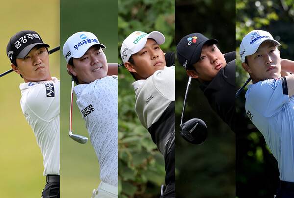 2025년 한국프로골프(KPGA) 투어에서 활약한 옥태훈, 이정환, 문도엽, 최승빈, 김백준 프로. 사진제공=KPGA (사진을 무단으로 사용하지 마십시오.)