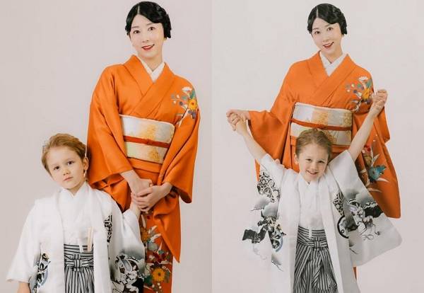 방송인 사유리가 아들 젠과 기모노를 입고 찍은 가족사진을 공개했다. 사진은 방송인 사유리와 아들 젠 모습. /사진=사유리 인스타그램 캡처