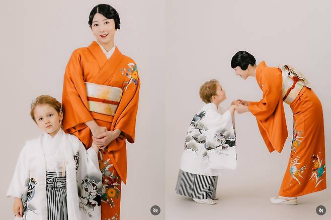 사유리가 아들 젠과 함께 찍은 가족사진을 공개했다. 사유리 인스타그램 캡처