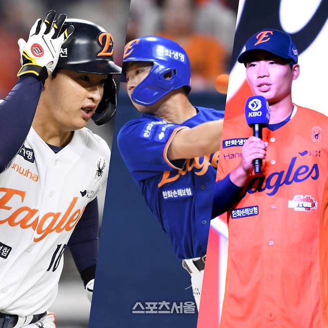 왼쪽부터 이진영, 이원석, 오재원의 모습. 사진 | 스포츠서울 DB