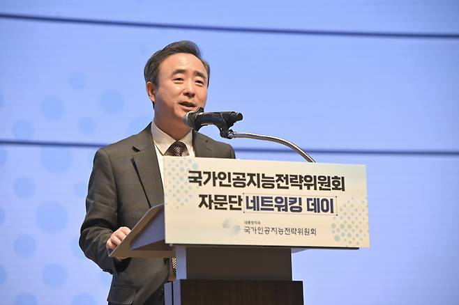 임문영 국가AI전략위원회 부위원장이 위원회 자문단 네트워킹 데이에서 인사말을 하고 있다. ⓒ위원회