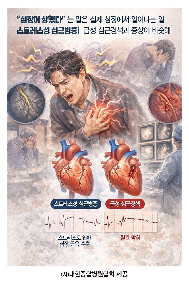 "스트레스성 심근병증, 급성 심근경색 증상과 비슷"