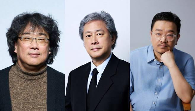 왼쪽부터 봉준호 감독, 박찬욱 감독, 연상호 감독