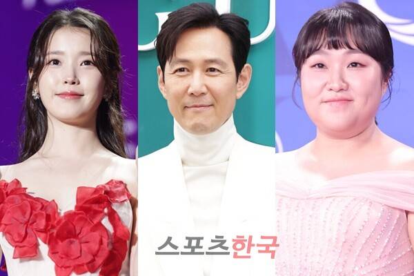 가수 겸 배우 아이유, 배우 이정재, 개그우먼 이수지(왼쪽부터) ⓒ이혜영 기자 lhy@hankooki.com