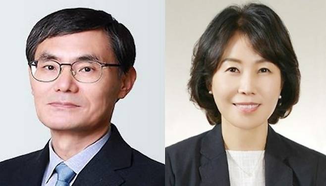 김성식(왼쪽) 예금보험공사 사장 내정자와 김은경 서민금융진흥원장 내정자./금융위원회 제공