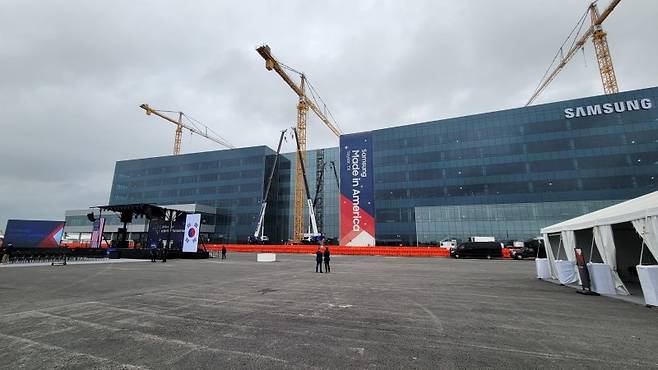 삼성전자가 미국 텍사스주 테일러시에 건설하고 있는 반도체 공장 전경. 삼성전자 제공