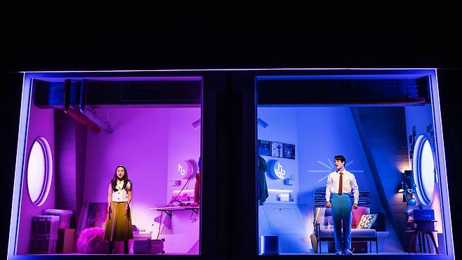 Helen J Shen (left) and Darren Criss perform in the musical "Maybe Happy Ending." (Matthew Murphy and Evan Zimmerman)