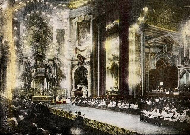 1925년 7월 5일 바티칸 성 베드로 대성전에서 비오 11세 교황 주례로 기해·병오박해 순교복자 79위 시복식이 거행되고 있다. /서울대교구 절두산 순교성지 제공