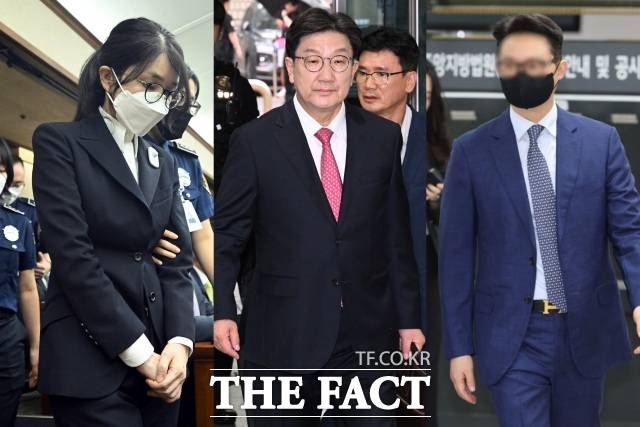 김건희 여사, 권성동 국민의힘 의원, 윤영호 통일교 세계본부장(왼쪽부터) /더팩트DB·뉴시스