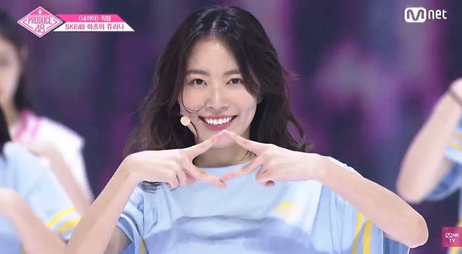▲ 마츠이 쥬리나. 출처| 엠넷 프로듀스48 유튜브 캡처