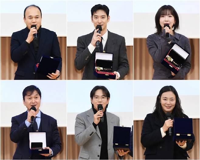 왼쪽 상단부터 시계방향으로 김광규, 이제훈, 주현영, 임진아 작가, 장성규, 장현성(사진=SBS)