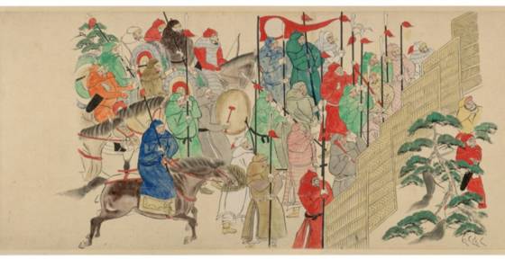 일본을 침략한 몽골군의 모습을 그린 그림(蒙古襲来絵詞). [사진 일본 규슈대학 도서관 디지털아카이브]