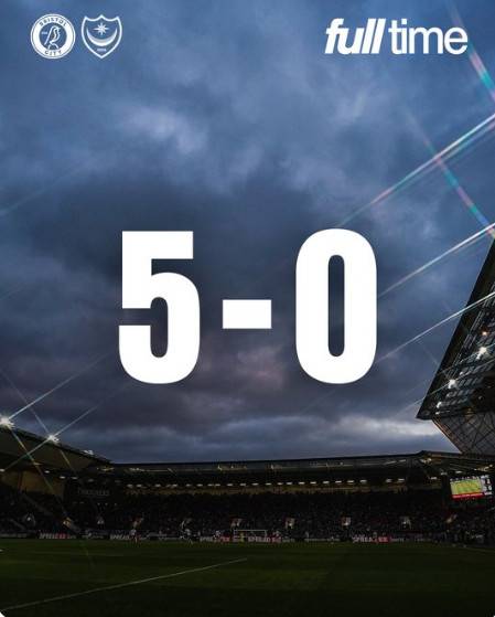 포츠머스는 2일 오전 0시(한국시간) 영국 브리스톨의 애쉬톤 게이트 스타디움에서 열린 브리스톨 시티와 '2025~26시즌 잉글랜드 풋볼리그(EFL) 챔피언십(2부 리그)' 25라운드 원정에서 0-5로 완패했다. /사진=포츠머스 공식 SNS 갈무리