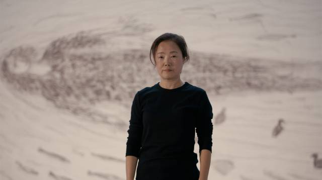 허윤희 작가 드로잉 퍼포먼스. 대구미술관 제공