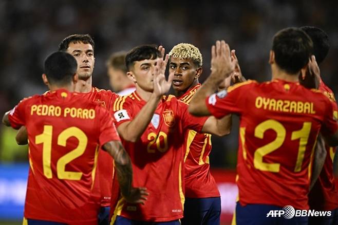 스페인 축구대표팀의 모습. /AFPBBNews=뉴스1