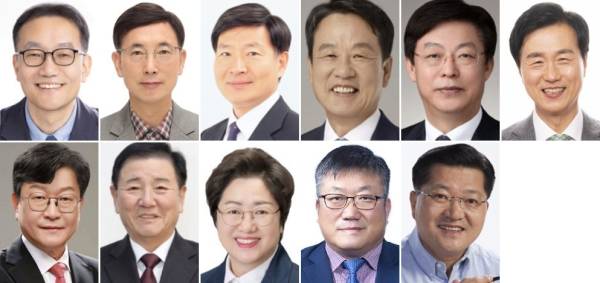 (위 왼쪽부터) 강재구, 김동석, 김영진, 김한수, 맹수석, 성광진(아래 왼쪽부터) 오석진, 이건표, 정상신, 조기한, 진동규