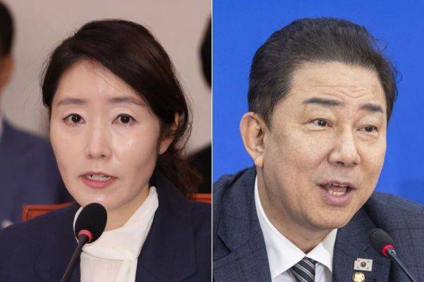 강선우 의원과 김병기 의원. 연합뉴스