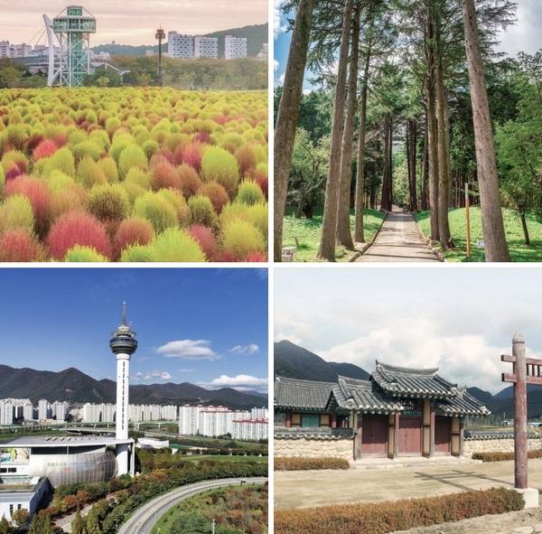 양산시가 기존 양산 8경을 확대한 양산 12경을 선정하고 양산방문의 해를 계기로 지역 관광자원을 활용한 적극적인 관광정책을 펼칠 방침이다. 사진은 왼쪽 상단부터 시계 방향으로 황산공원, 법기수원지, 양산타워, 가야진사. /양산시