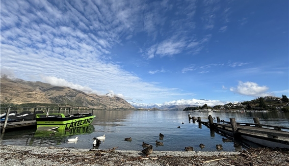 와나카호수 레이크보트 선착장에서 보이는 풍경/ 사진=김소은