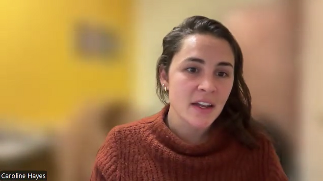 지난달 4일 줌을 통해 경향신문과 인터뷰 하고 있는 캐롤라인 헤이스 ‘이퀴문도’ 디지털 전략 전문가