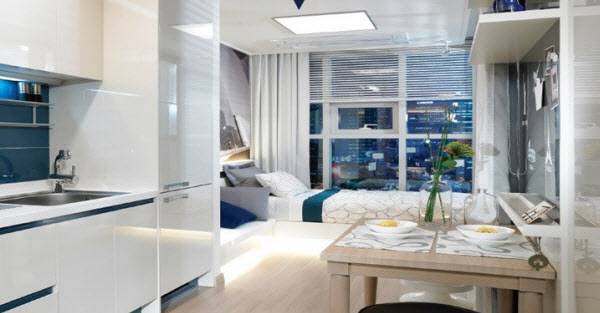 부산 서면에 있는 생활형 숙박시설 내부.