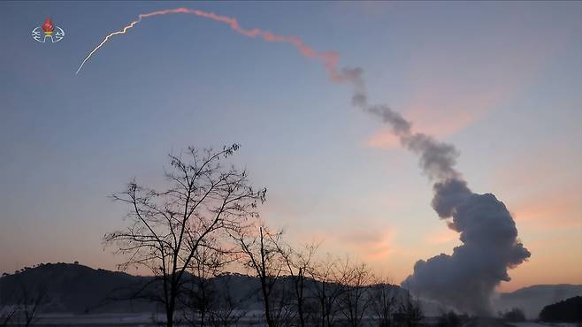 North Korea conducts a hypersonic missile launch drill on Jan. 4. [YONHAP]
